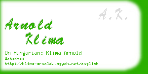 arnold klima business card